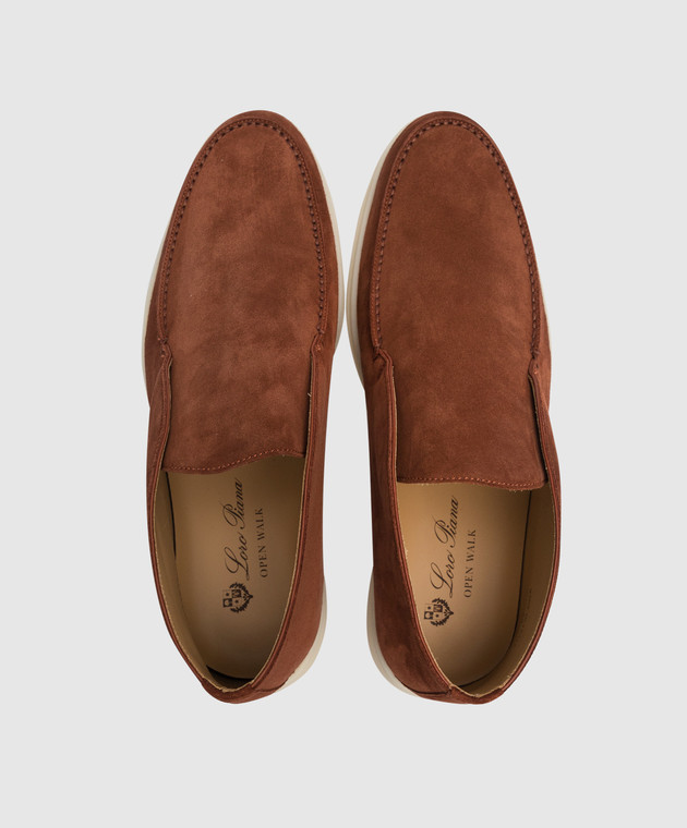 Loro Piana Замшевые дезерты Open Walk коричневого цвета FAB4368 изображение 4