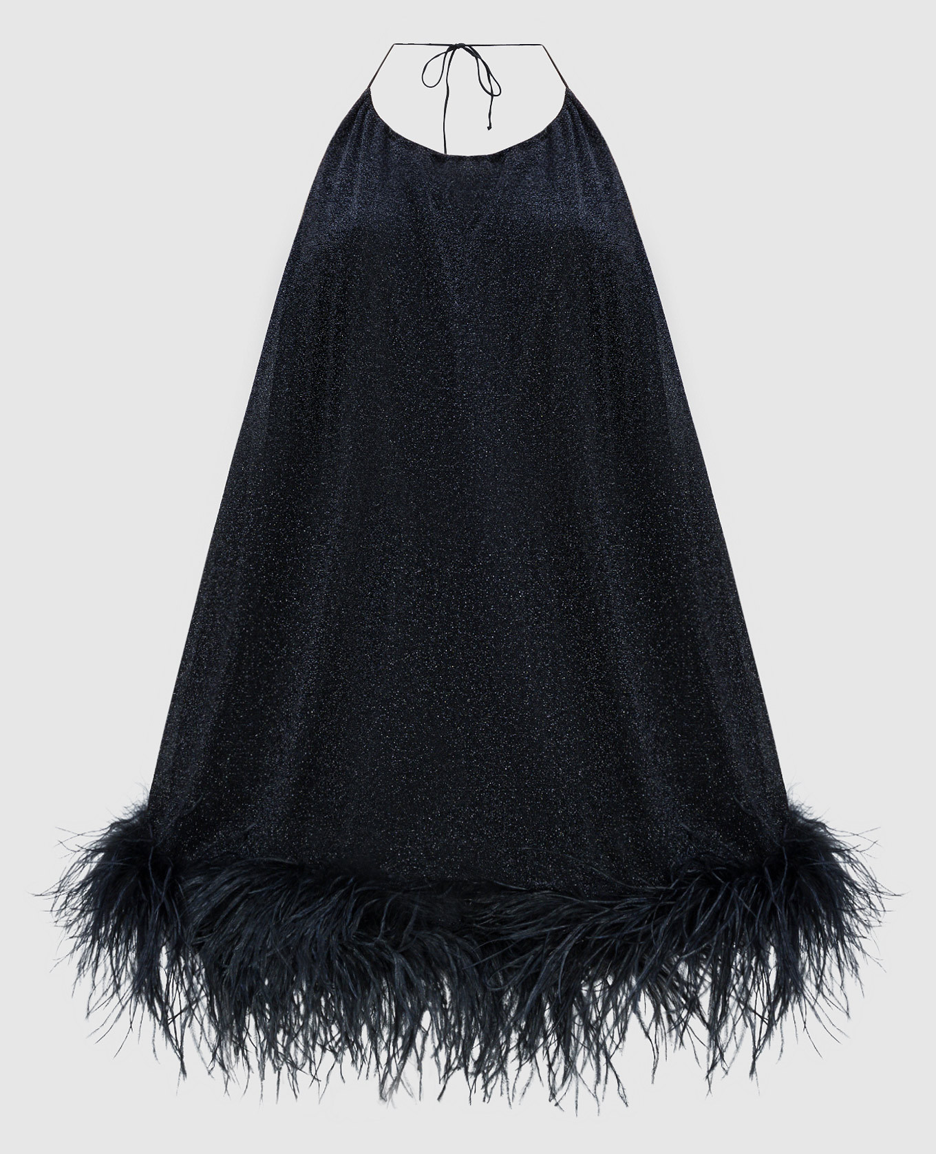 Черное платье Lumiеre Plumage со страусиными перьями