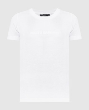 Dolce&Gabbana Біла футболка з фактурним логотипом F8T00TGDCBQ
