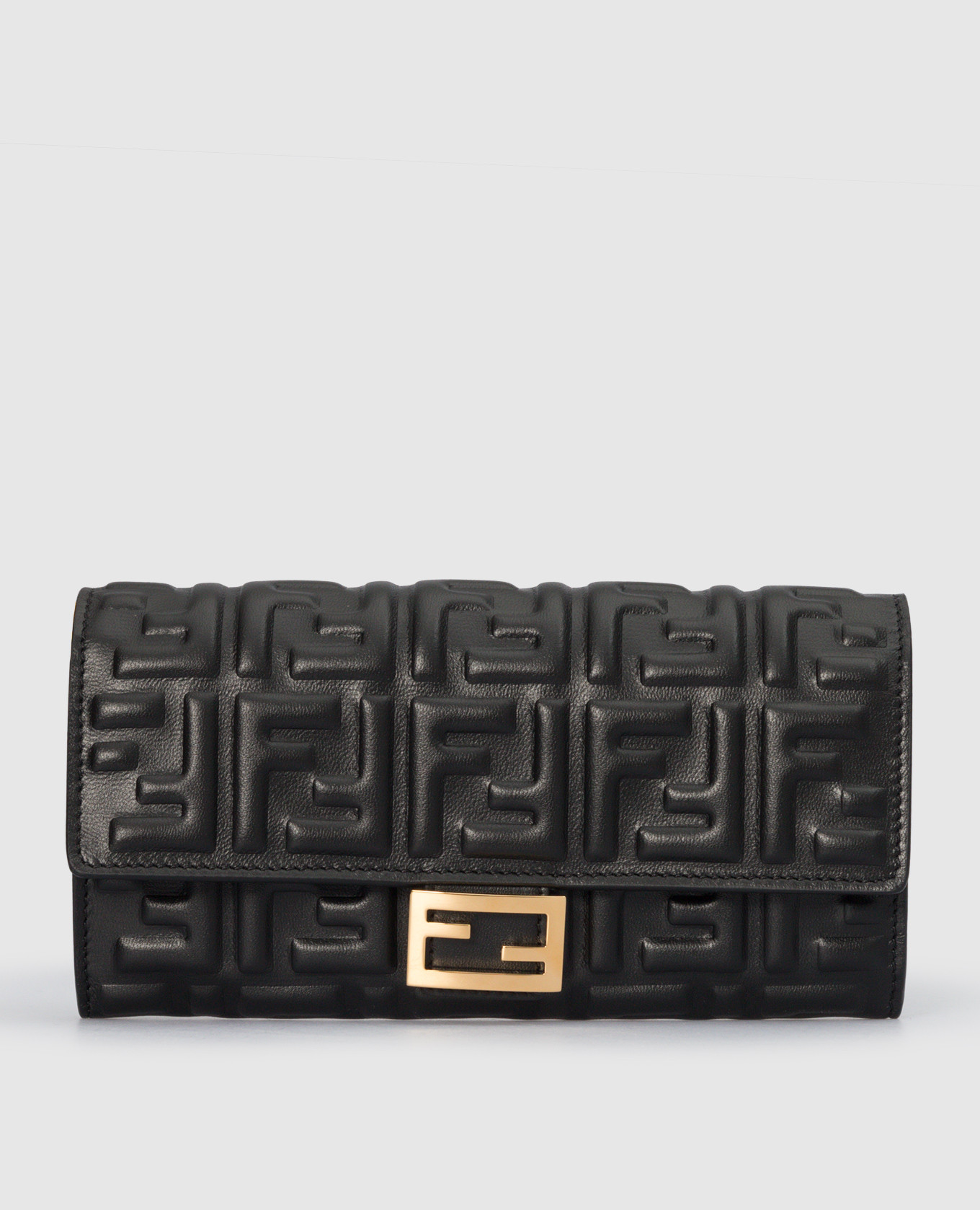 Кожаный черный кошелек с тиснением логотипа
