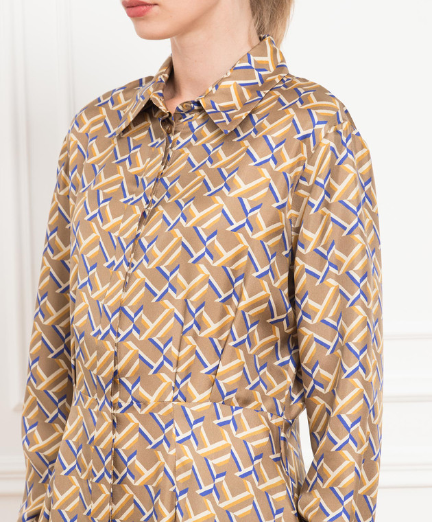 Max Mara Brown silk shirtdress DIORAMA image 5