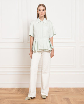 Jil Sander М'ятна блуза з баскою JSPU601755WU245200