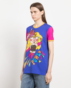 Dolce&Gabbana Синя футболка з принтом Pig Supergirl F8K74ZHH7JB