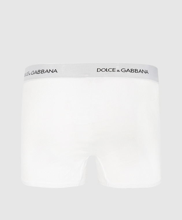 Dolce&Gabbana White ribbed boxer briefs with logo M4C13JONN96 image 2