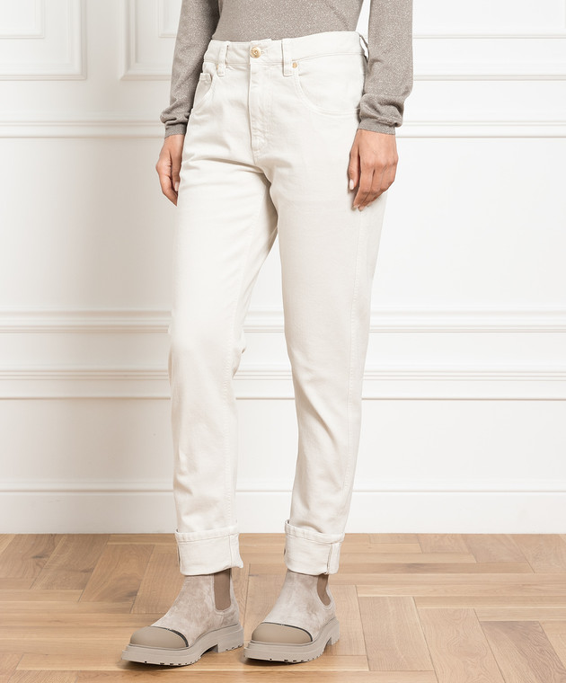 Brunello Cucinelli Gray jeans with monil chain MPH43P5797 image 3