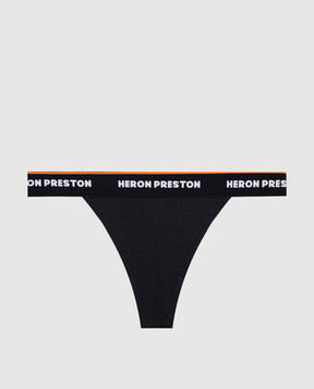 Heron Preston Черные трусики-стринги с контрастным логотипом HWUC001C99JER001