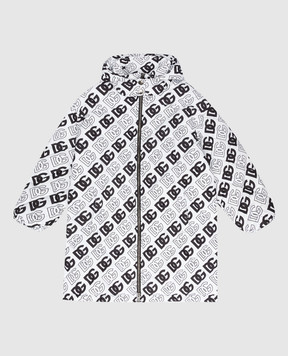 Dolce&Gabbana Детская белая куртка с принтом логотипа DG L5JBM3ISMAN