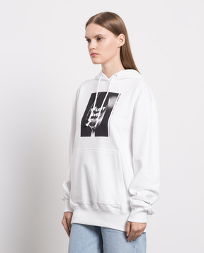 Helmut Lang Біле худі з принтом N05HM519