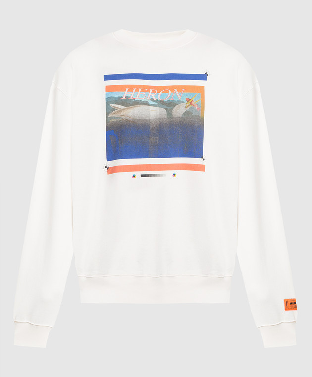 Heron Preston White sweatshirt with branded print HMBA020S23JER004