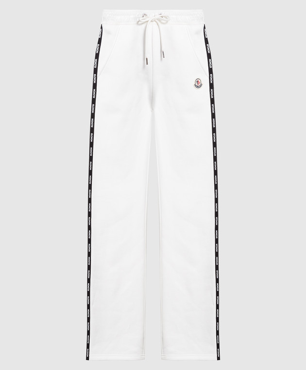 Moncler Білі спортивні штани з контрастними лампасами 8H00017809KX