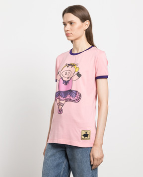Dolce&Gabbana Рожева футболка з принтом F8H32TG7RDL