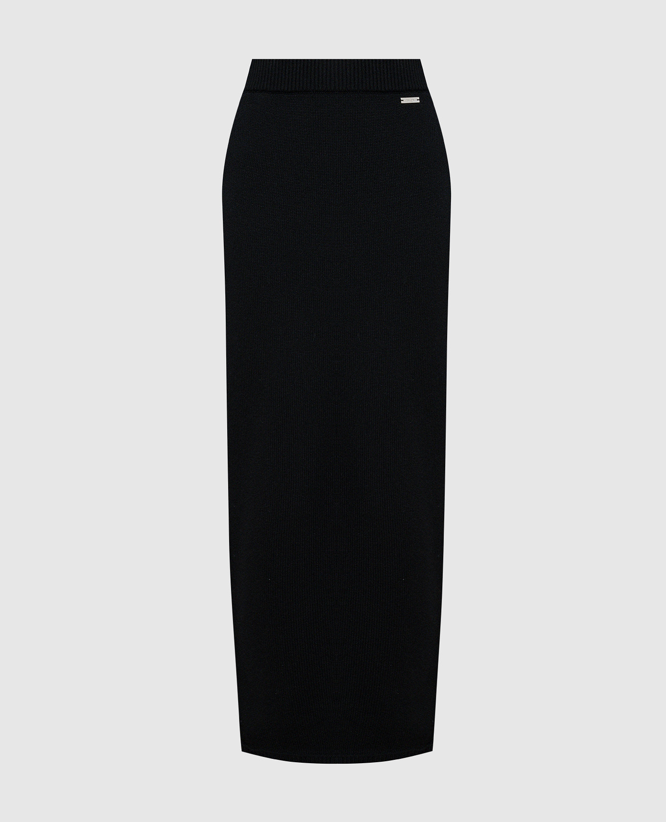 Черная юбка из кашемира с логотипом