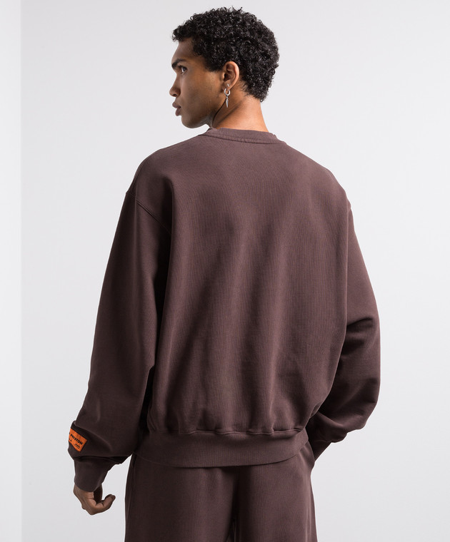 Heron Preston Коричневый свитшот с принтом логотипа HPNY HMBA020F23JER001 изображение 4