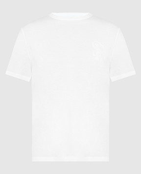 Stefano Ricci Белая футболка с вышивкой логотипа MNH3102230803