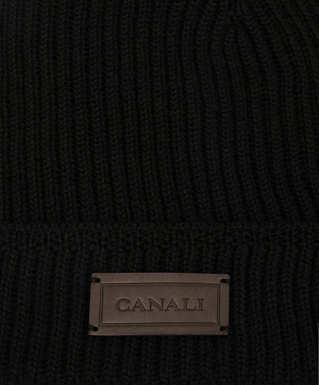 Canali Black cap with logo MK00461B0030 image 4