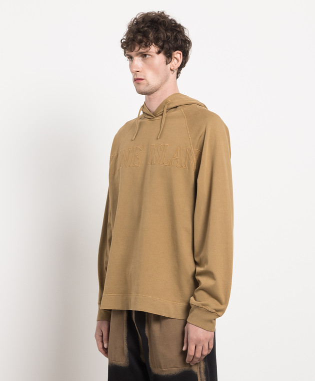 Stone Island Brown hoodie with logo embroidery 781563355 image 3