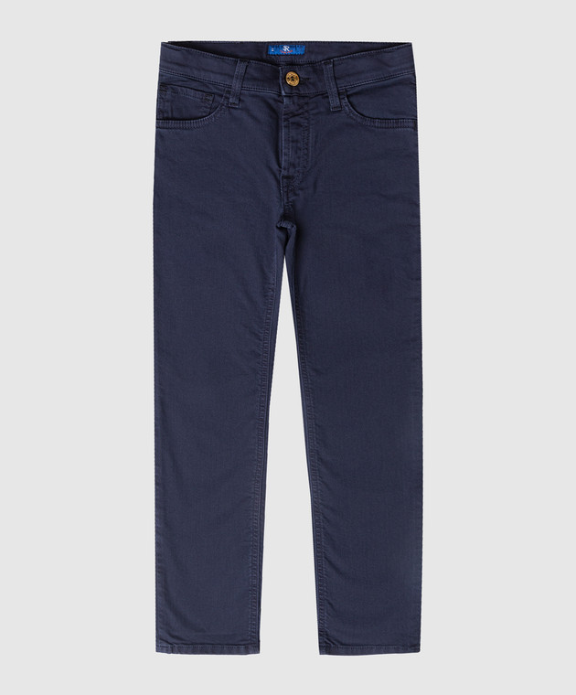 Stefano Ricci Дитячі сині джинси з вишивкою логотипу YST84000301299