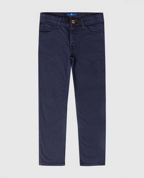 Stefano Ricci Детские синие джинсы с вышивкой логотипа YST84000301299