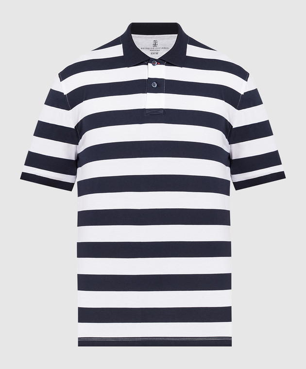 Brunello Cucinelli Blue striped polo shirt MTS868750P
