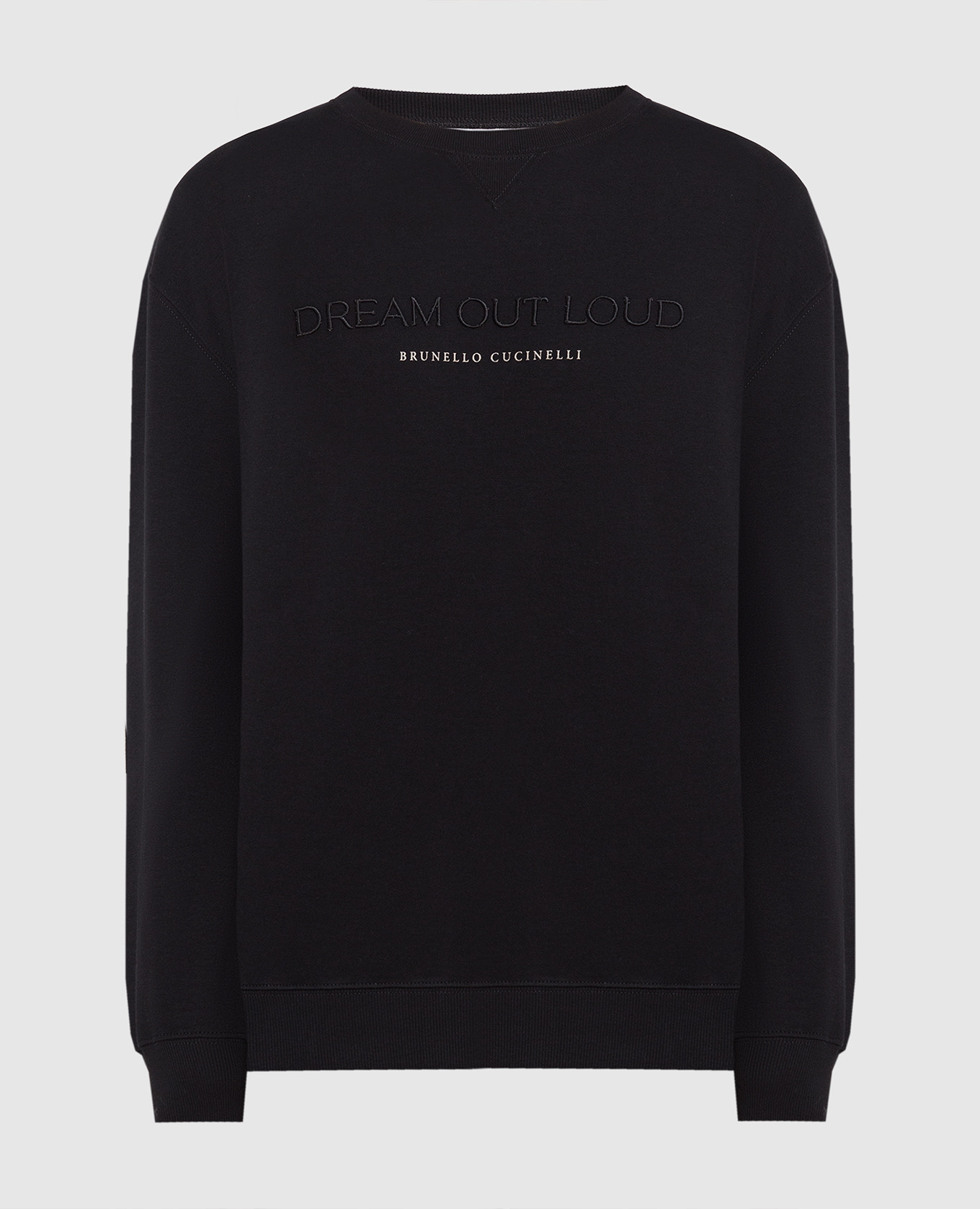 Black sweatshirt with Dream out loud embroidery