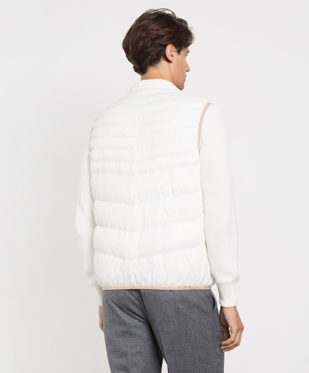 Brunello Cucinelli Белый жилет с простежкой в виде горизонтальных полос MR4051712 изображение 4