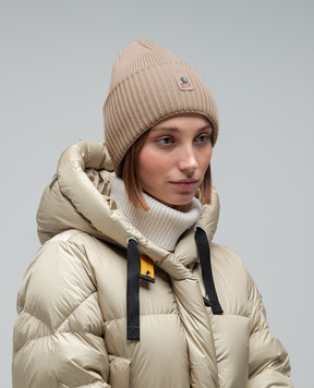 Parajumpers Коричнева шапка Basic з вовни з патчем логотипа 23WPAACHA10