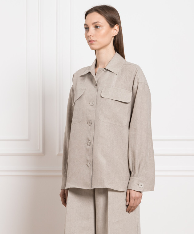 Max Mara - Odilia gray linen shirt ODILIA - buy with Finland