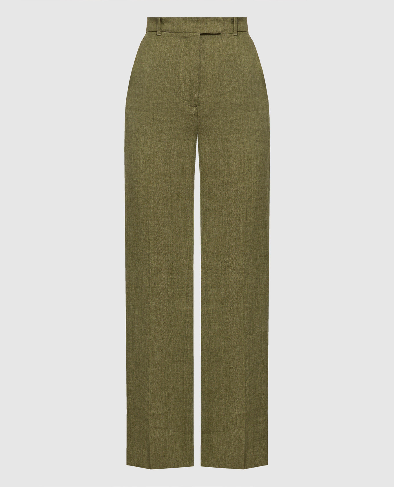 Alcano green linen trousers