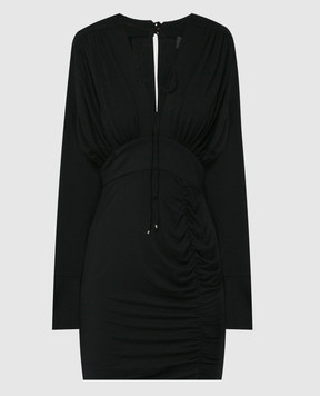 Dondup Чорна сукня з драпіруванням DA368JS0282DXXX