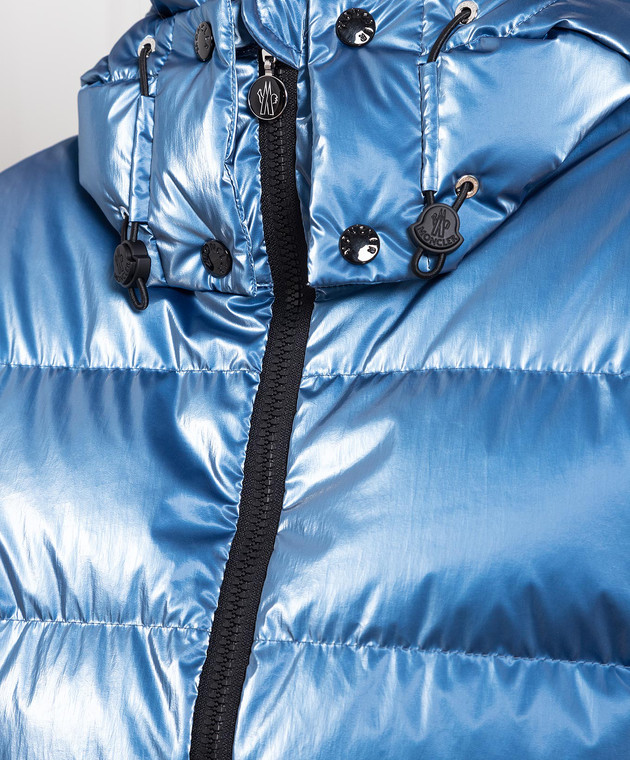 Moncler - Синий пуховик Moselotte с логотипом 1A0000353A3H купить