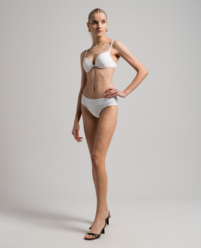 Ermanno Scervino Білий купальник з вишивкою бродері D384Y339BSGK340SGK