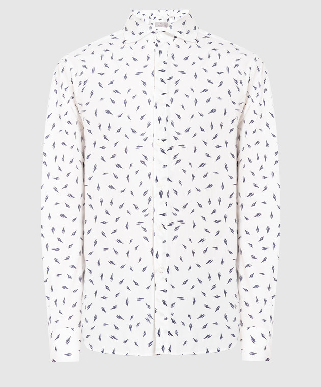 Canali White shirt with contrasting print GL02882L7B1