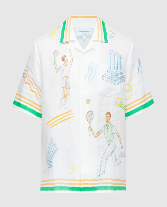 Tennis Club Icon white linen shirt