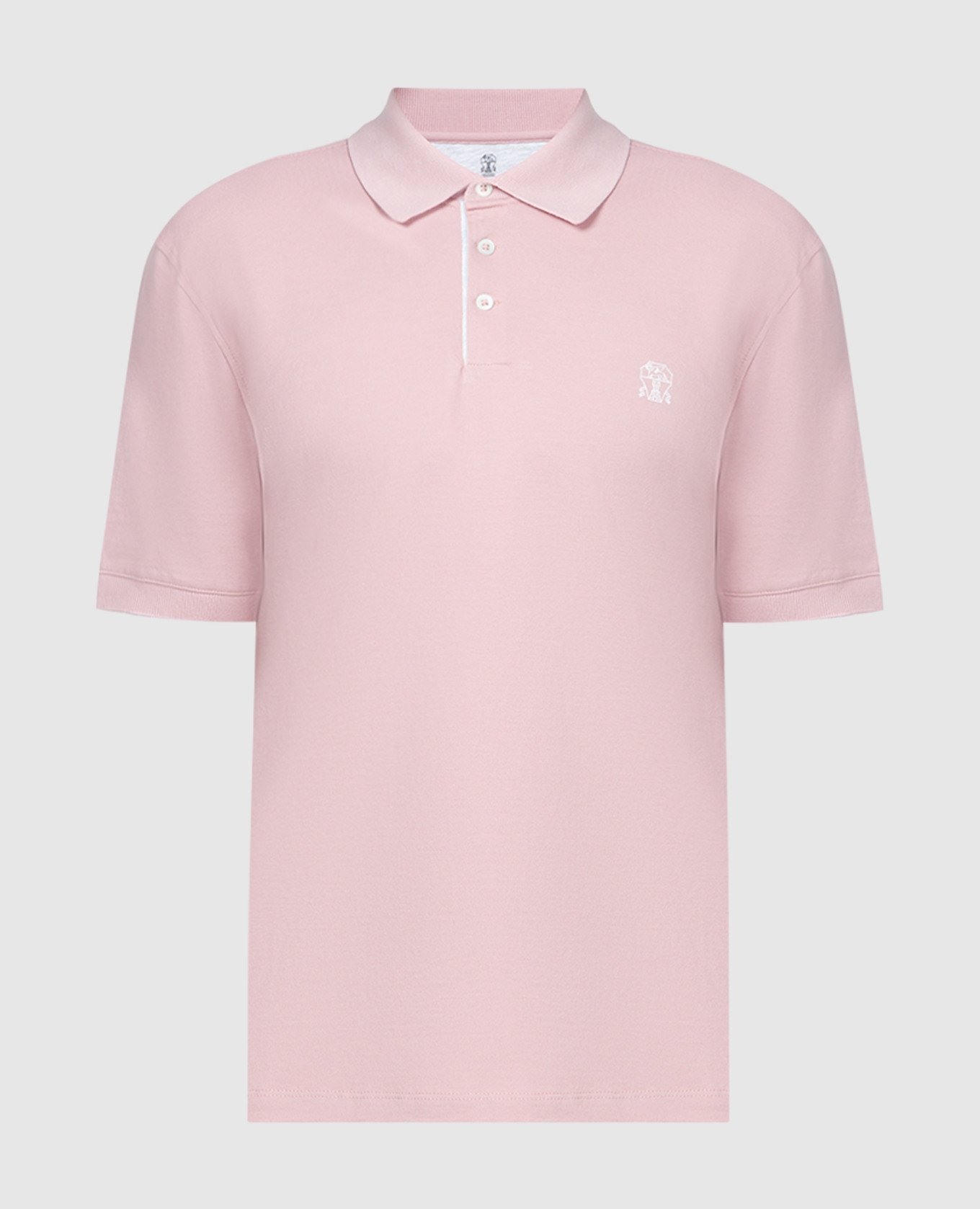 Pink polo shirt with logo print