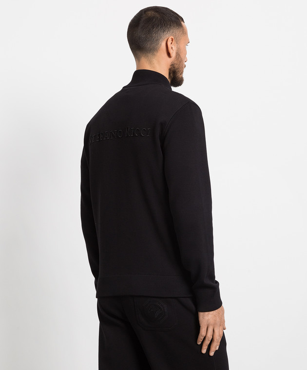 Stefano Ricci Черная спортивная кофта с вышивкой логотипа K616272R31F22228 изображение 4