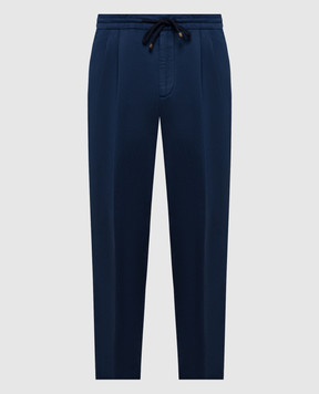 Brunello Cucinelli Синие брюки с льном M291DE1710
