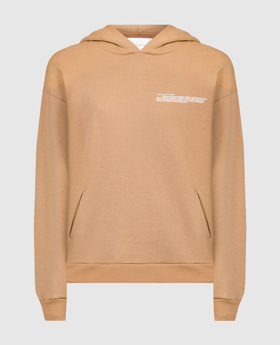 Brown logo print hoodie