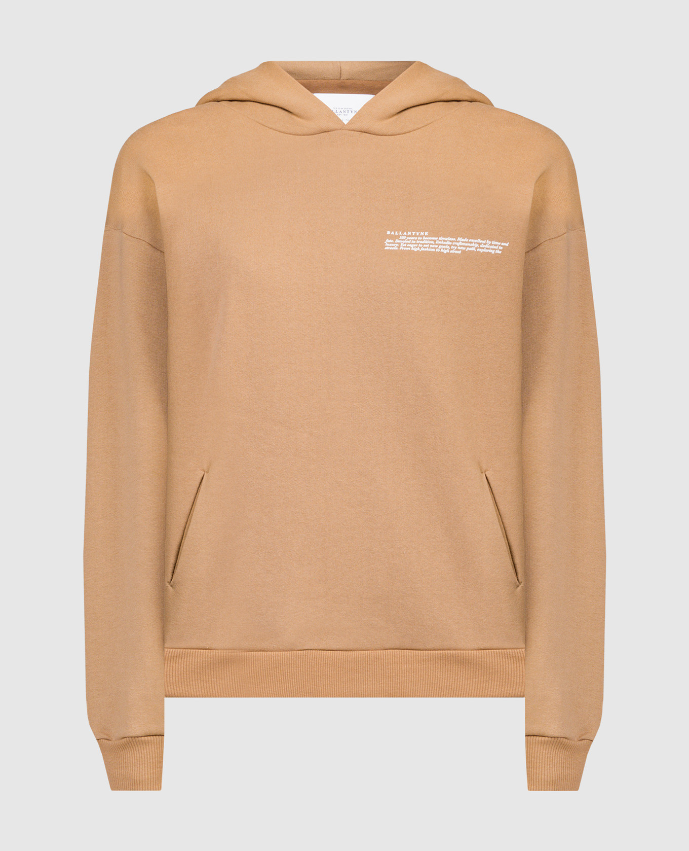 Brown logo print hoodie