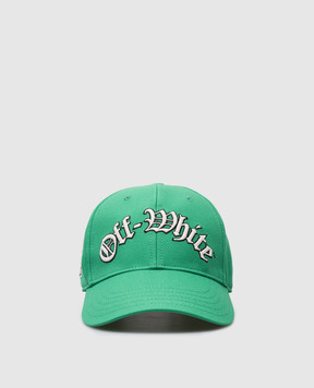 Off-White Зеленая кепка с вышивкой логотипа OMLB052S24FAB014