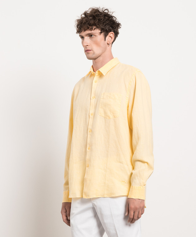Vilebrequin Yellow Caroubis linen shirt CRSH3U11 image 3