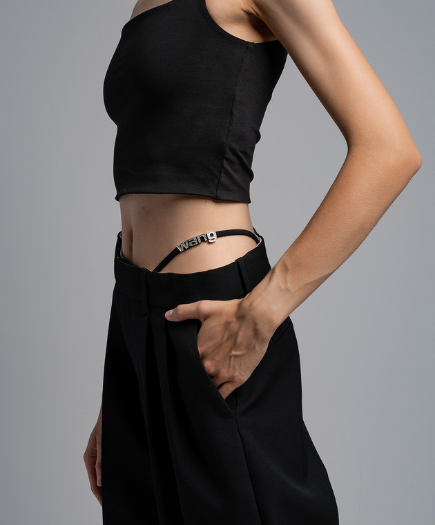Alexander Wang Черные брюки из шерсти с логотипом 1WC3234631 изображение 5