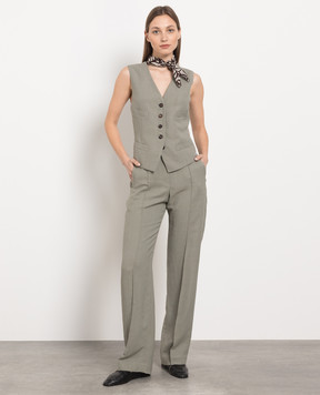Brunello Cucinelli Зеленые брюки с цепочкой мониль MH126P8275