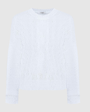 Peserico Білий светр з фактурним візерунком з паєтками S99152F0309110