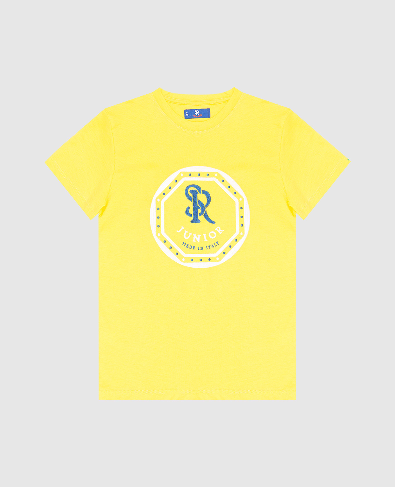 

Детская желтая футболка с вышивкой логотипа, Желтый, Футболки