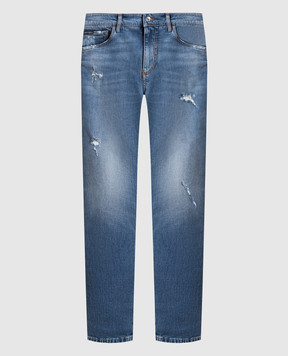 Dolce&Gabbana Сині джинси з ефектом потертості та проріхами GY07CDG8HA9
