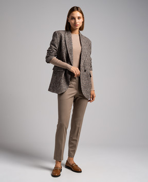 Brunello Cucinelli Штани кольору хакі з ланцюжком моніль MP526P8396