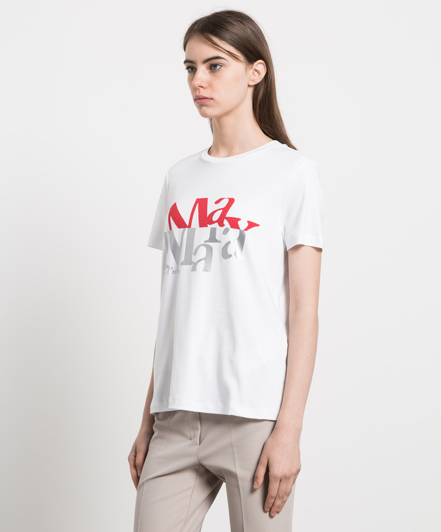 Max Mara GILBERT white t-shirt with logo print GILBERT изображение 3
