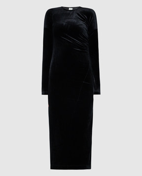 Toteme Черное платье асимметричного кроя 234WRD824FB0078