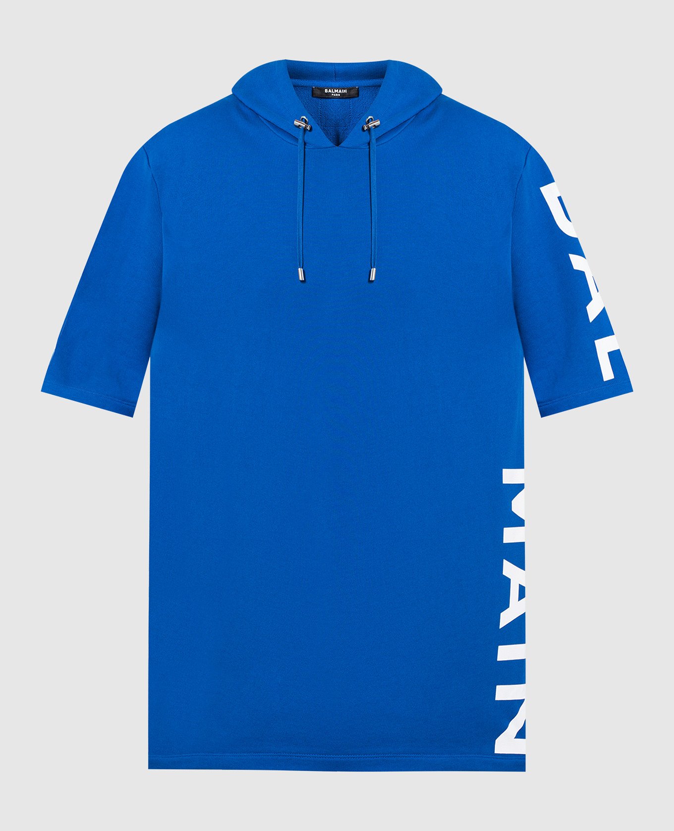 Blue hoodie with logo print