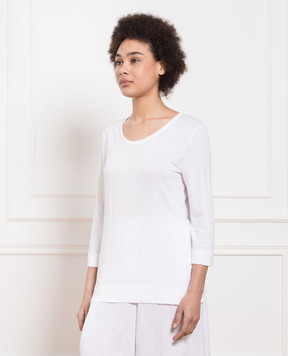 ANNECLAIRE Белый лонгслив из льна D0142674